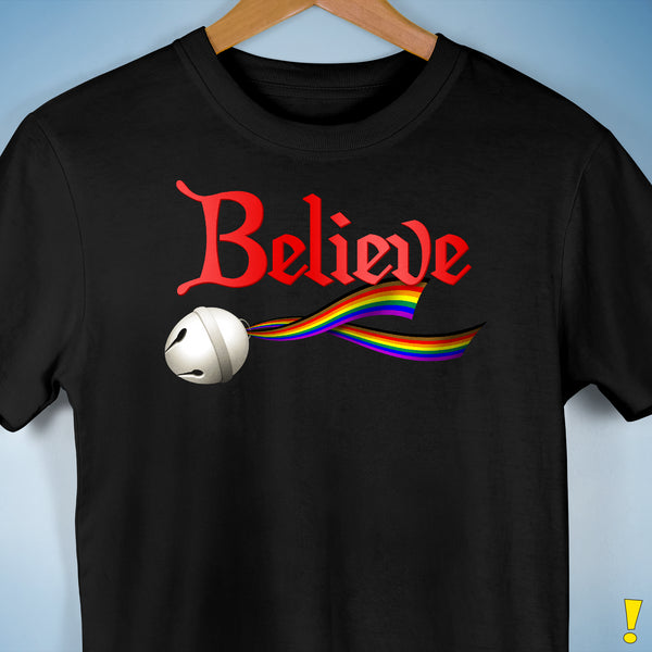 Believe Philly LGBTQ Pride Jingle Bell Premium Unisex T-Shirt - Black